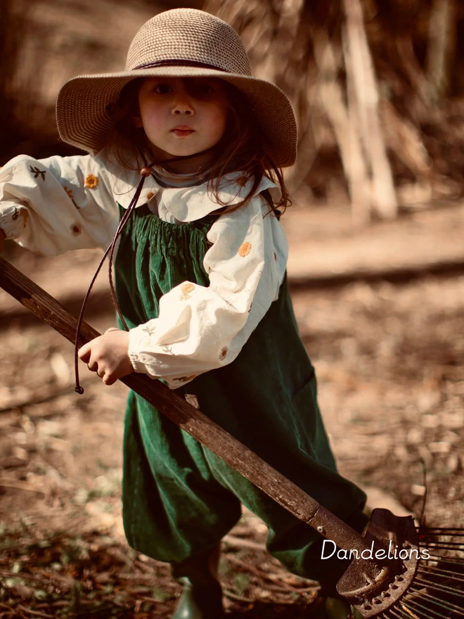embroidered blouse dress dandelions