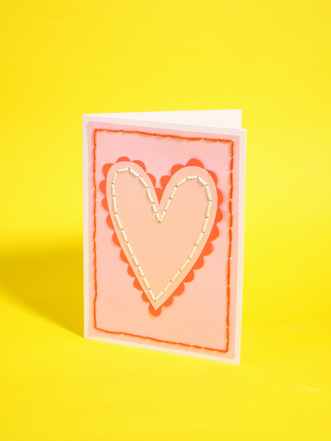  Hand Stitched Heart Cards