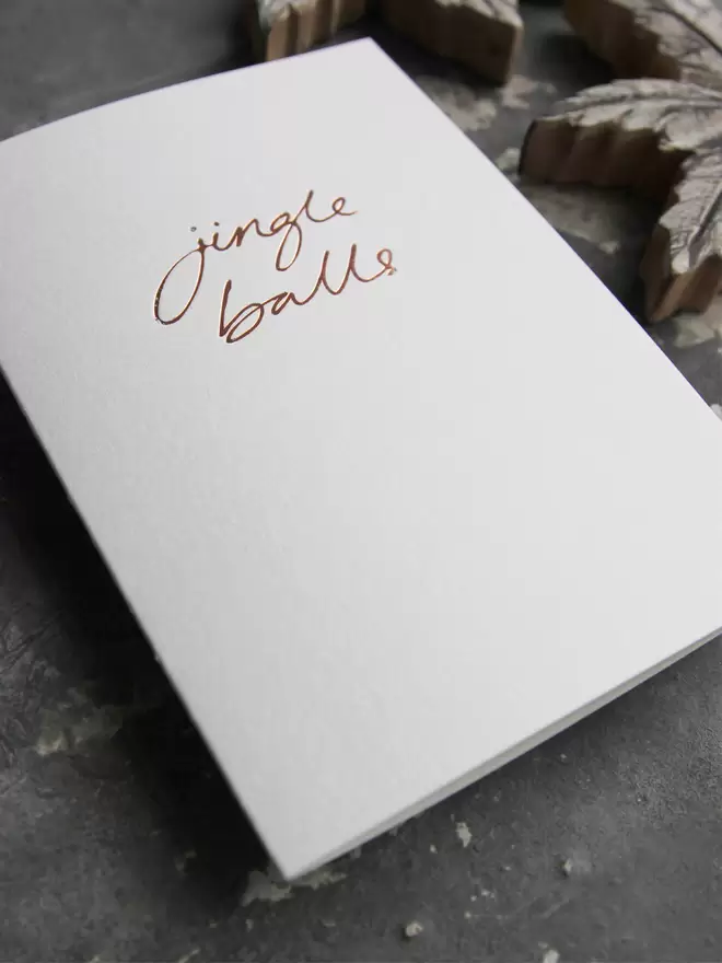 'Jingle Balls' Hand Foiled Card