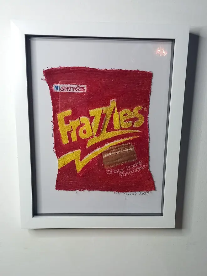 Frazzles Crisps Retro Embroidery Wall Art