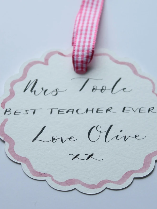 Personalised Teacher Gift Tags Flower 1