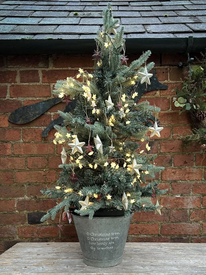 'Oh Christmas Tree' Hand Painted Christmas Tree Tub