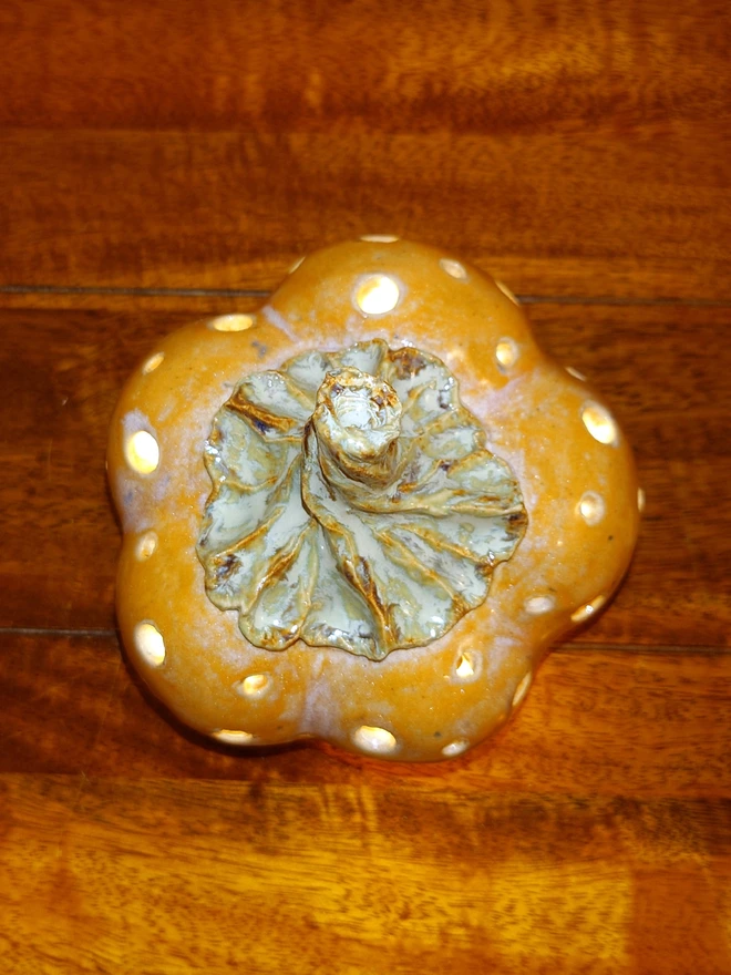 Pumpkin candle holder