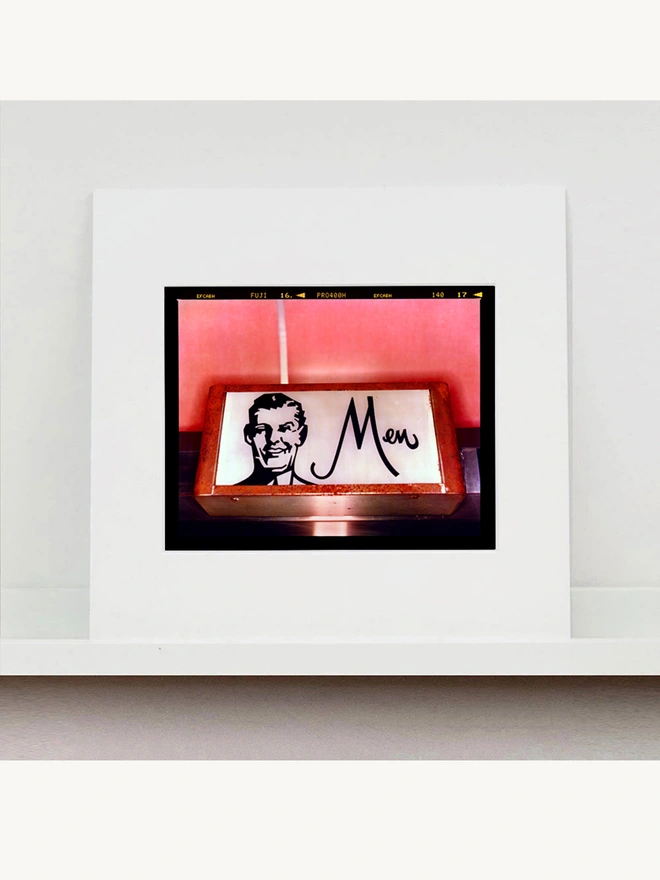 Men Pink Typography Photography Print Richard Heeps Mounted Square