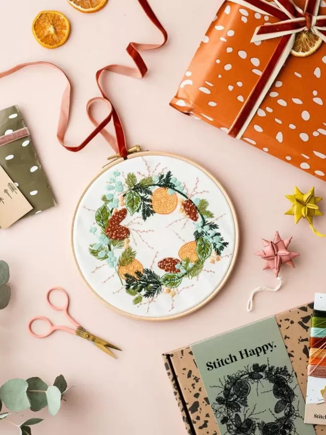 Stitch Happy Wild Wreath Modern Embroidery Kit