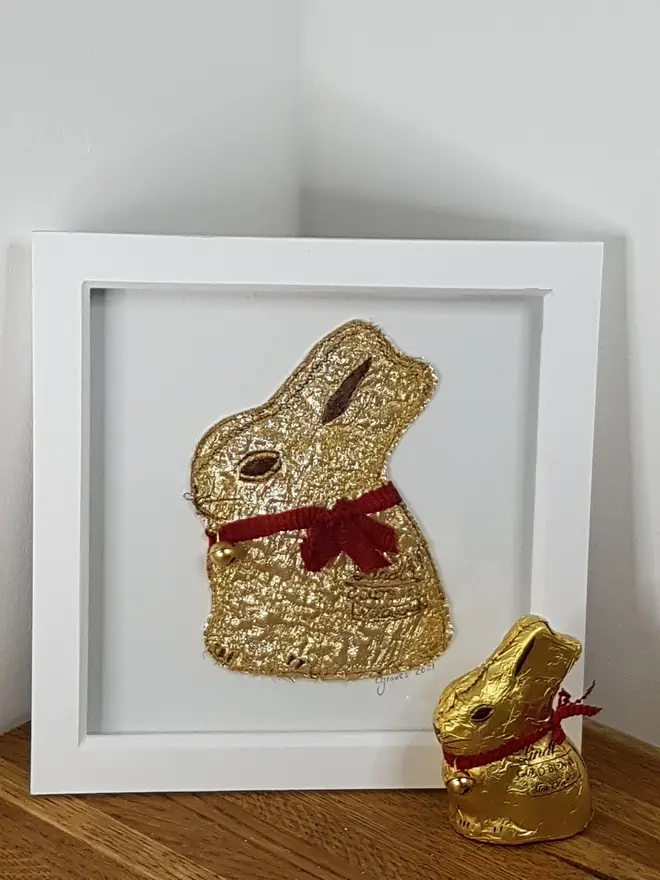 Lindor Lindt Chocolate Bunny Embroidery Wall Art