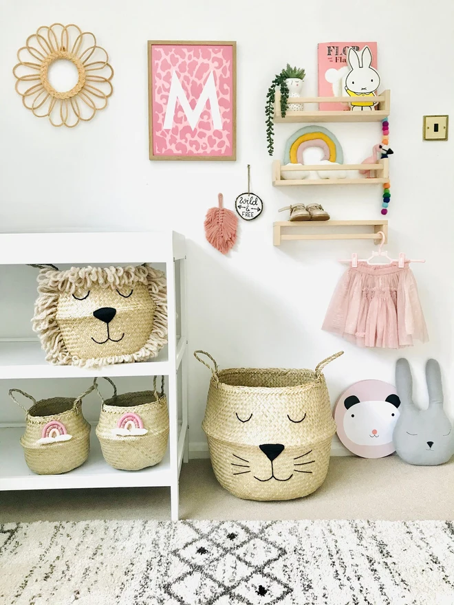 Handmade Cat Face Belly Basket