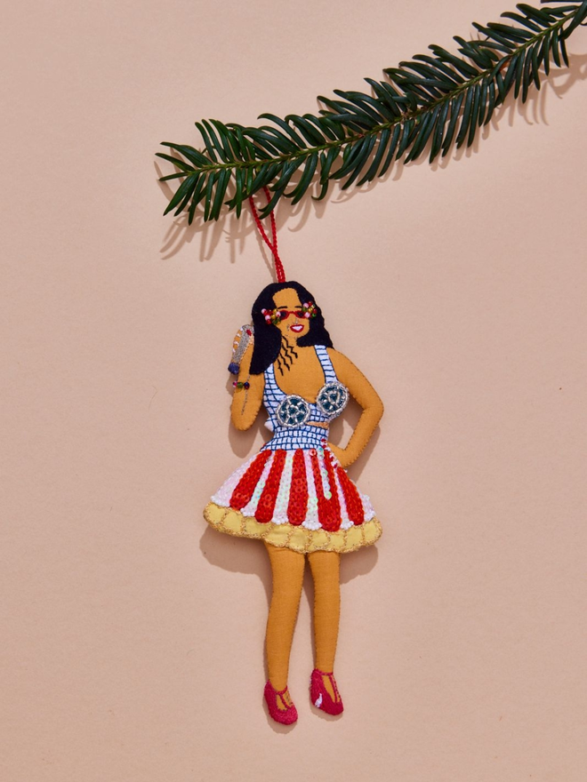 hand stitched Katy Perry hanging decoration