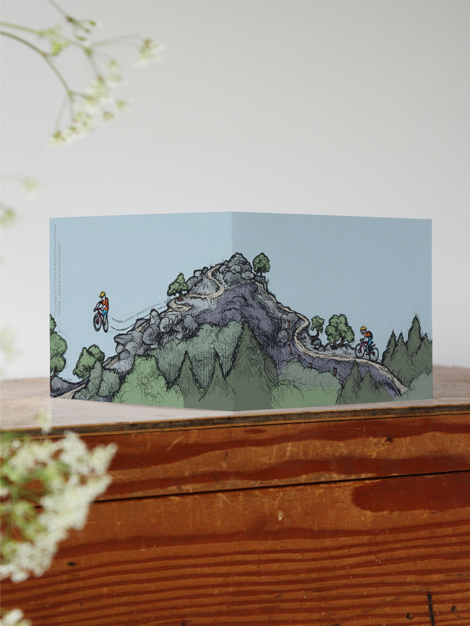 scottish mountain biking illustrated card