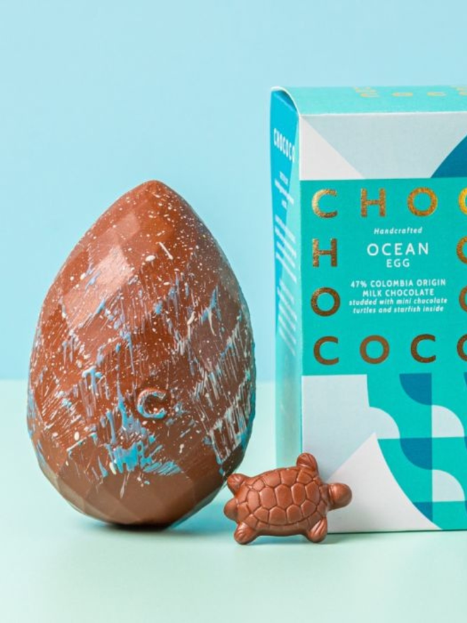 chocolate ocean turtle easter egg