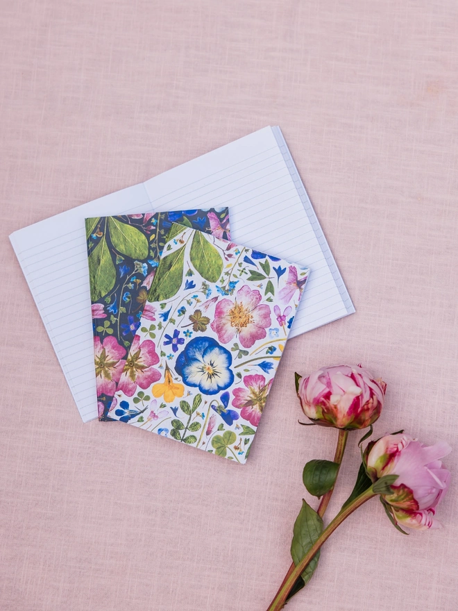 pressed flower small notebook