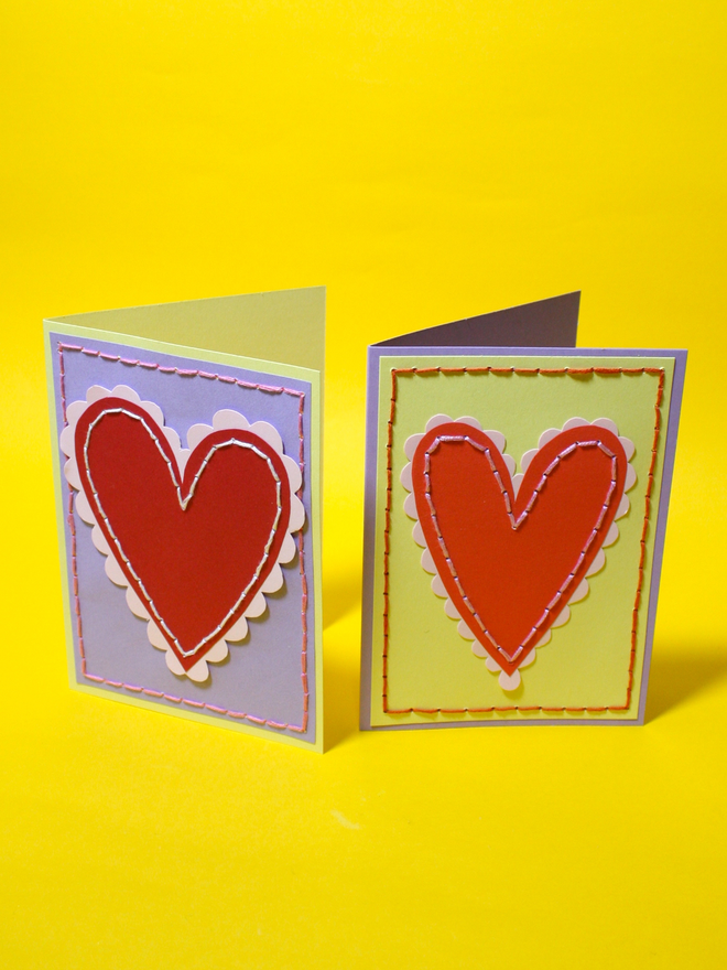 Hand Stitched Heart Card