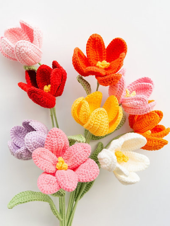 crochet tulip stems