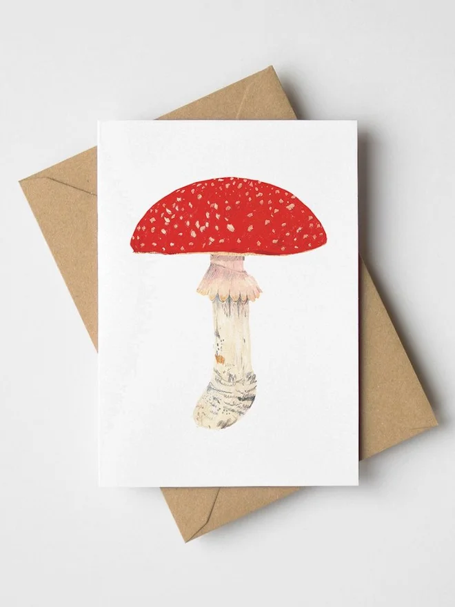 Mini Fly Agaric Mushroom Greeting Card
