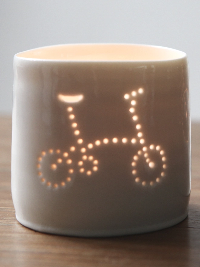 brompton bicycle mini porcelain tealight holder