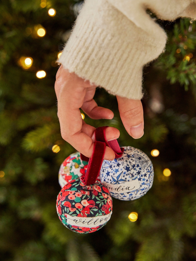 Bundle of three mini Christmas baubles