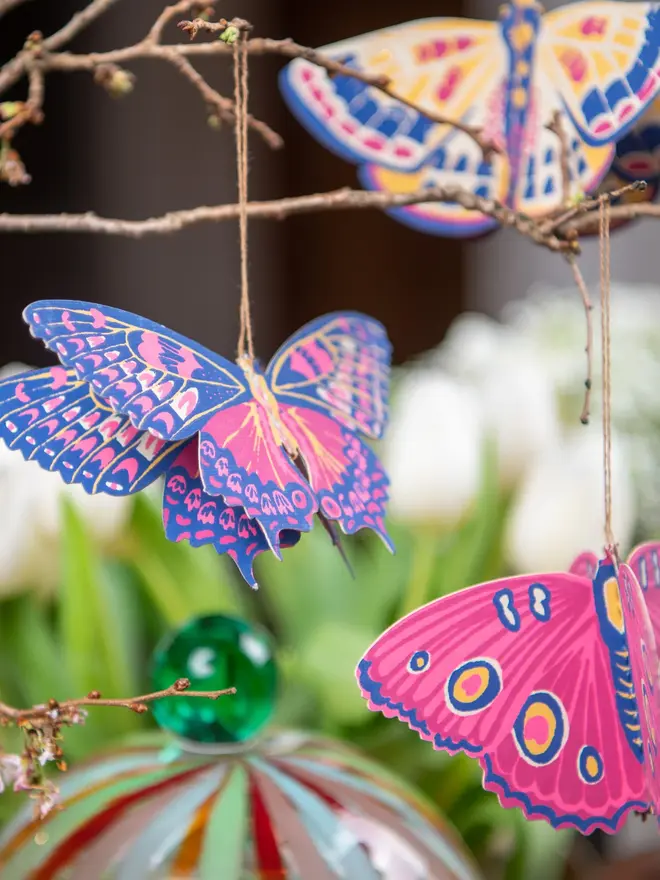 butterflies hanging paper ornament decorations