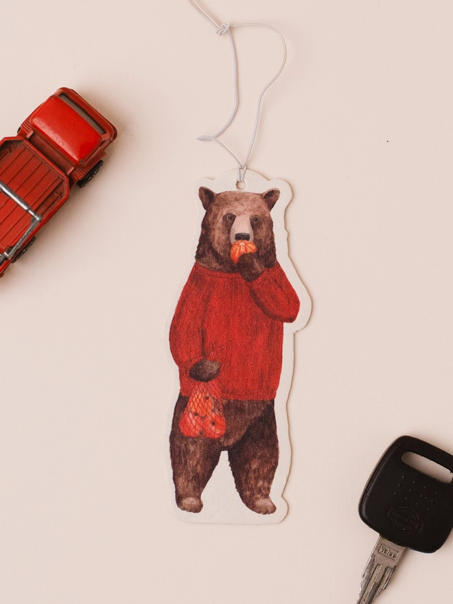 Bear Air Freshener with Props