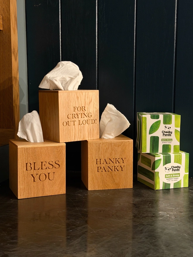 Tissue Box cover with Cheeky Panda tissue box