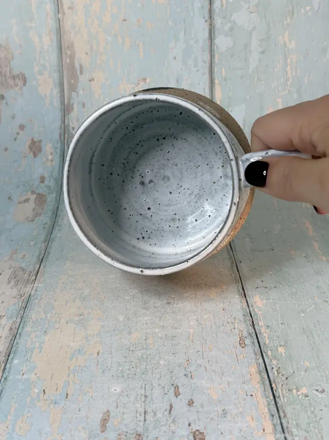 Cozy Rustic Black and White Christmas Tree Mug