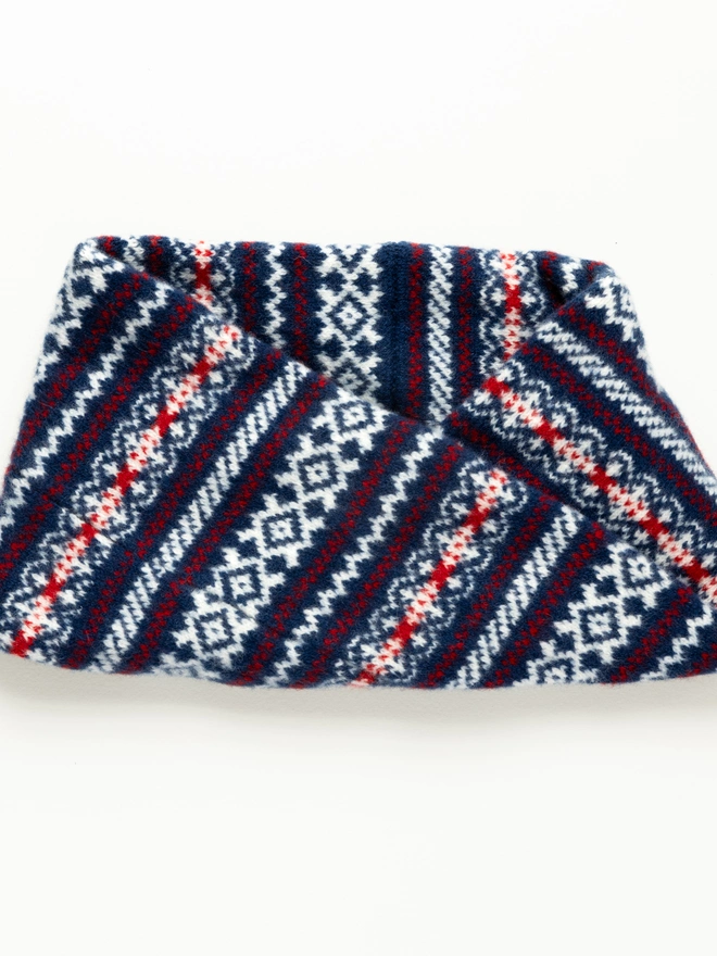 Blue, Red and White Neck Warmer