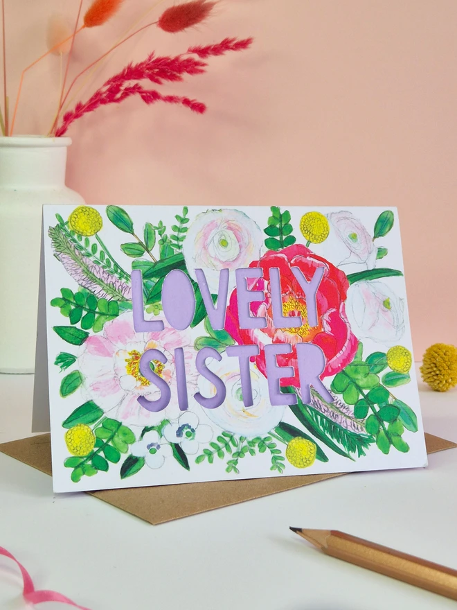 Lovely Sister Paper Cut Card 
