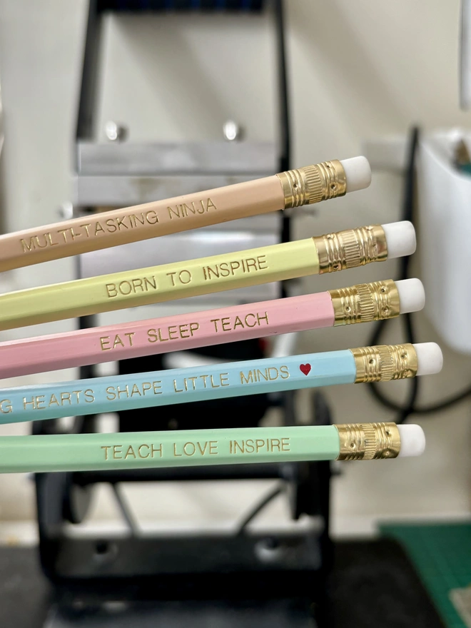 Inspiring Teacher Pencil Set Pastel Colours (Set of 5)