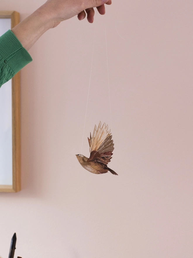 Wren Decorative Hanging Bird Art