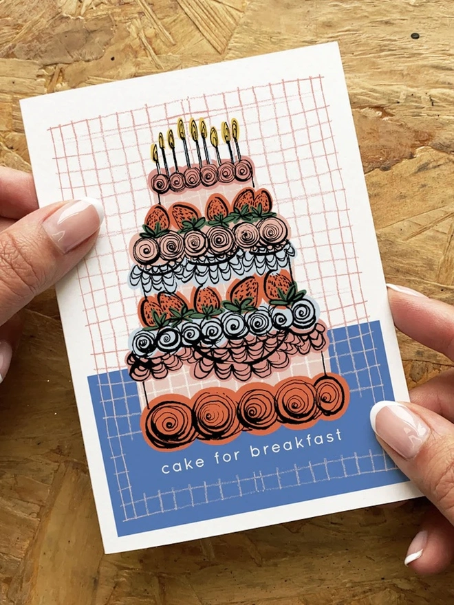 'Cake For Breakfast' Birthday Card