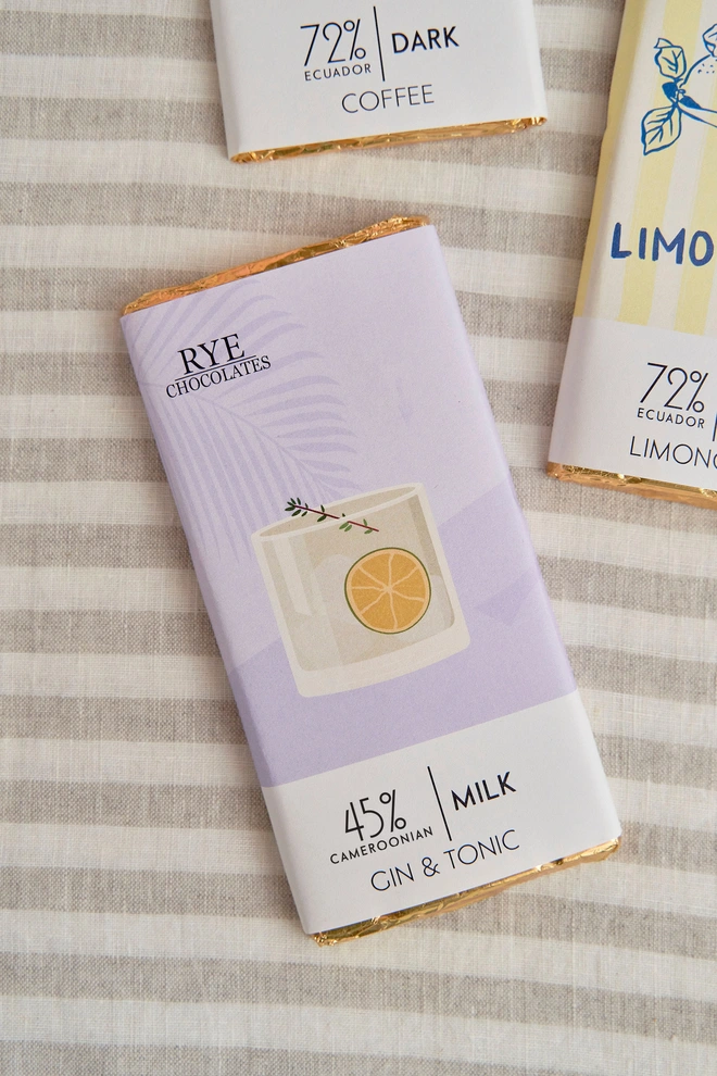 Gin and tonic chocolate bar