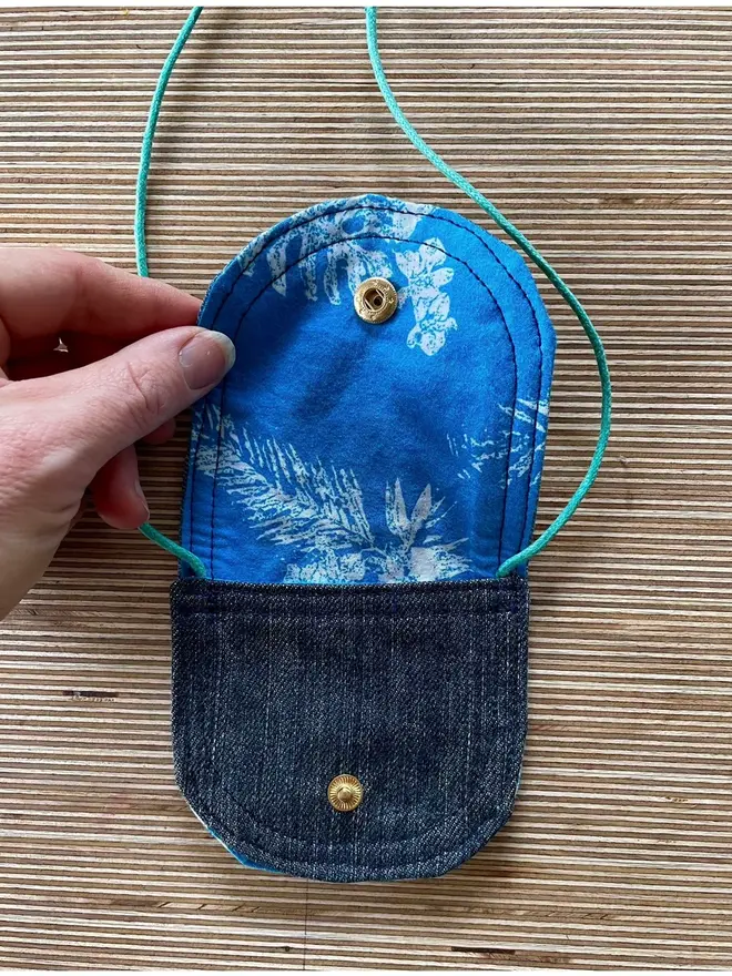 Denim Mini Neck Cord Coin Purse