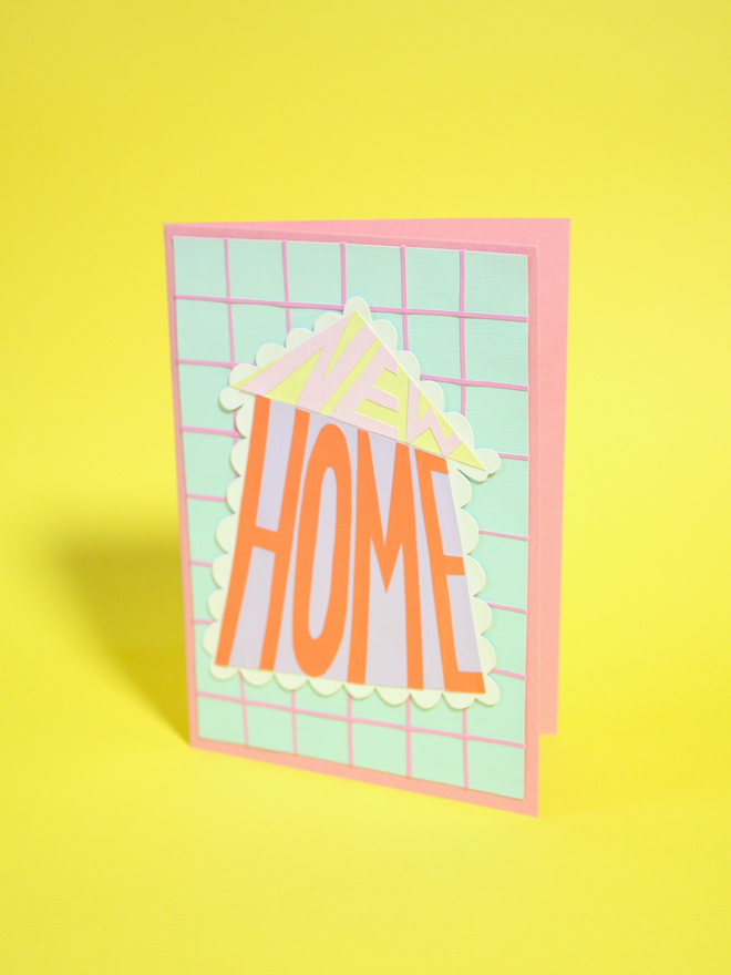 'New Home' Handmade Collaged Card