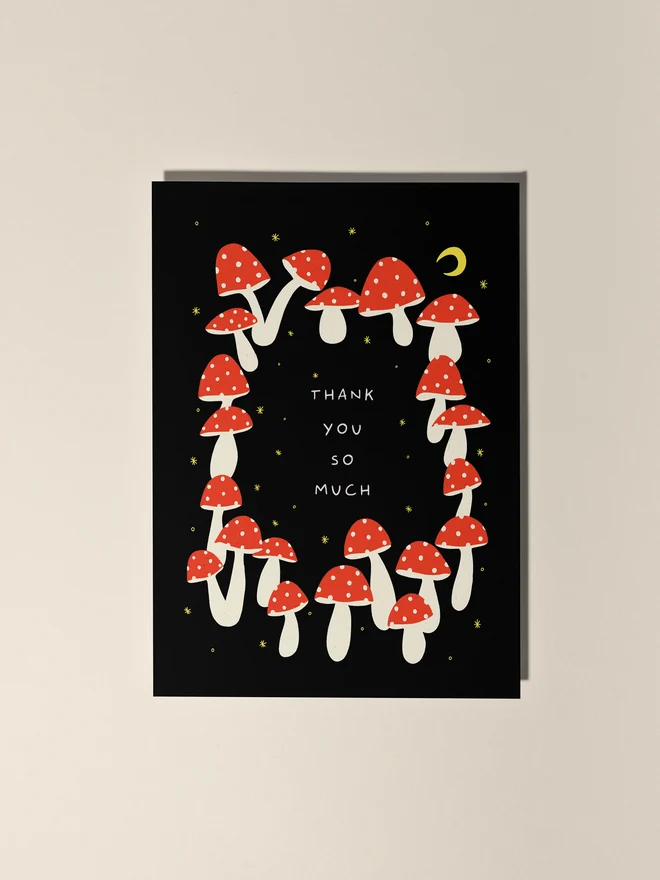 'Thank You So Much' Mushroom Thank You Card