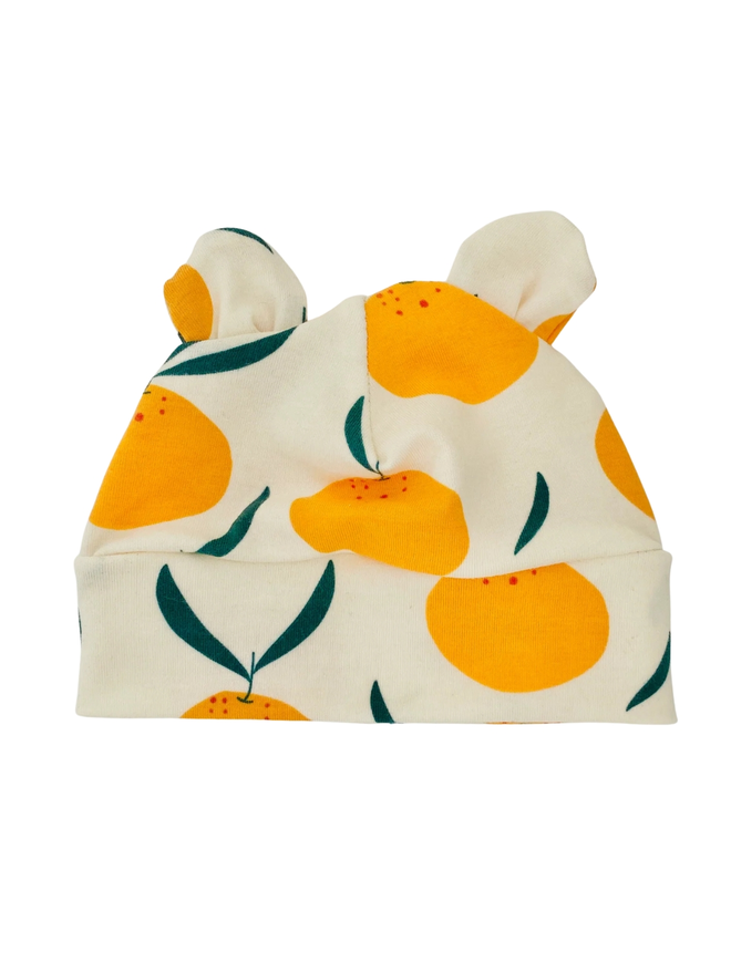 Cream Clementine Organic Cotton Baby Hat