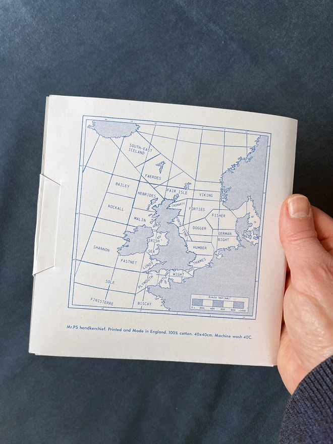 The reverse of the card wallet which shows an overview of the handkerchief design