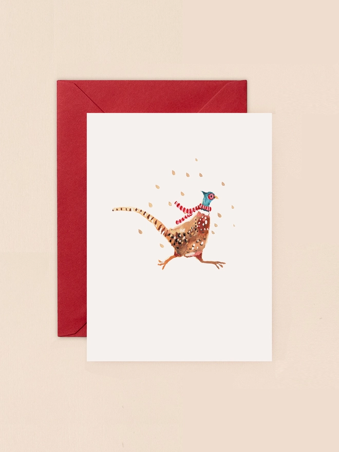 Pheasant Mini Christmas Card