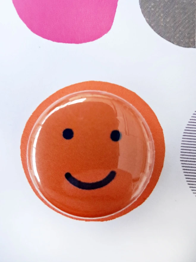 smiley face happy pin badge