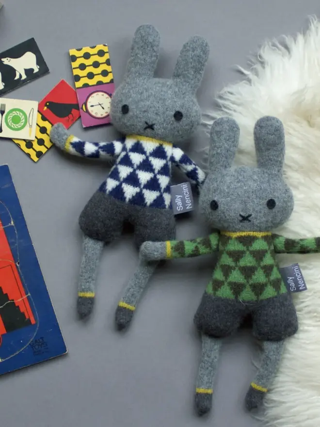 2  master bunny plushes