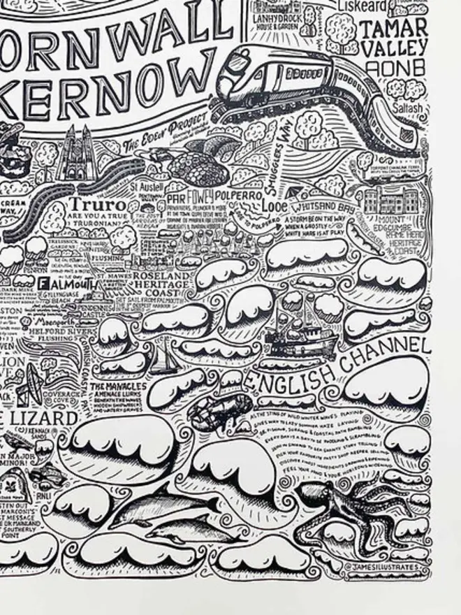 Cornwall Poster Wall Art Print Bottom Right