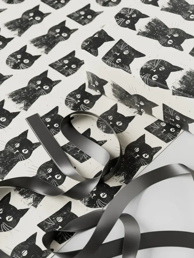 Black Cat Wrapping Paper