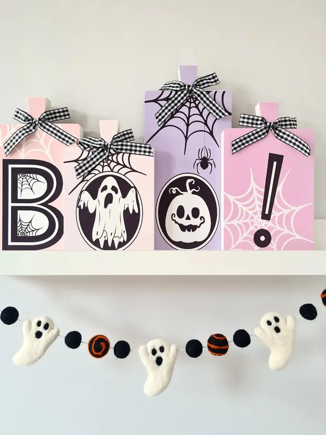 Felt Ghost Garland Halloween Decoration 