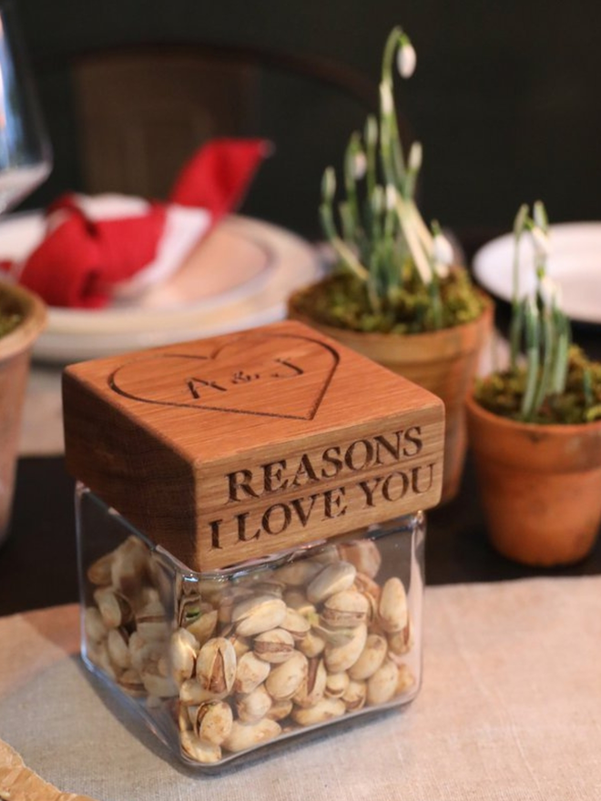 'Reasons I Love You' Oak Jar