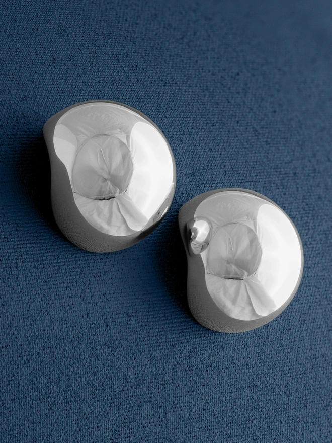 Loel Large Silver Polished Ball Earrings