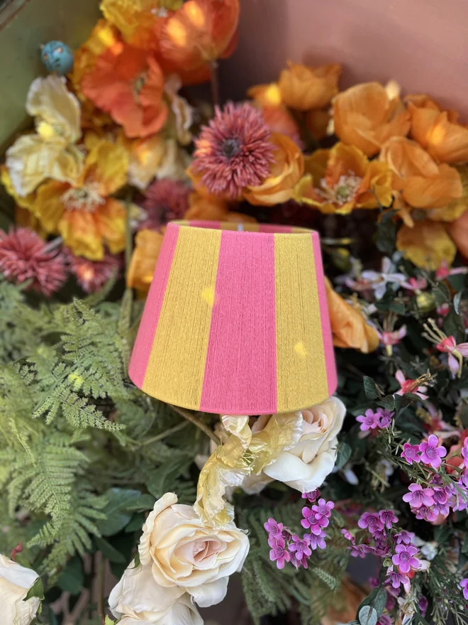 Bloom The Yellow And Pink Stripe String Lampshade