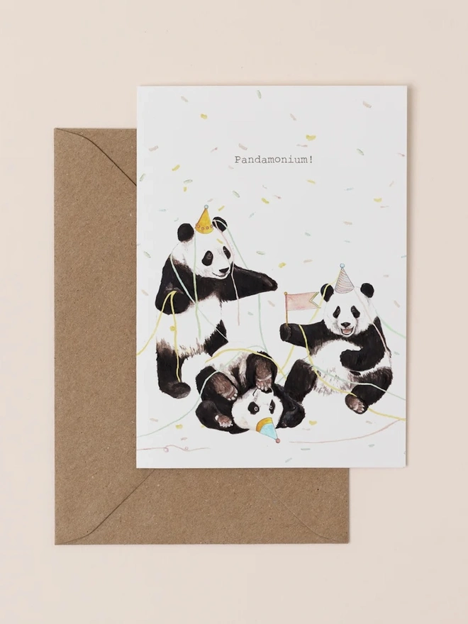 'Pandamonium' Party Card