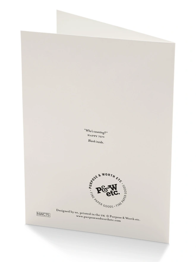 80th Birthday Card Red and Blue Tally Design Back