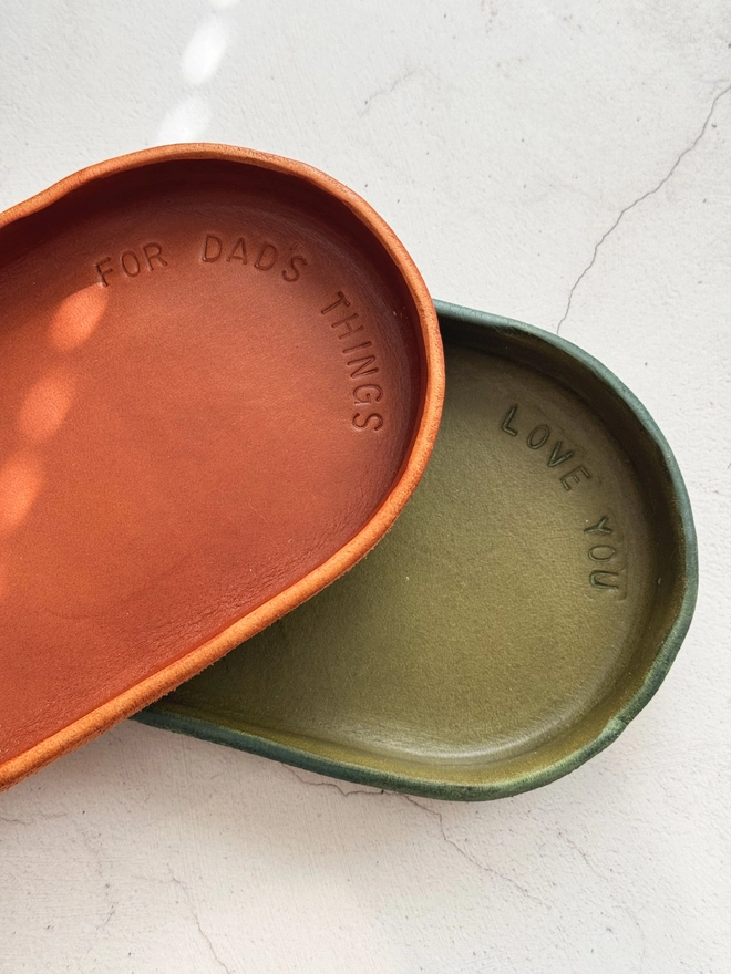 personalised leather tray