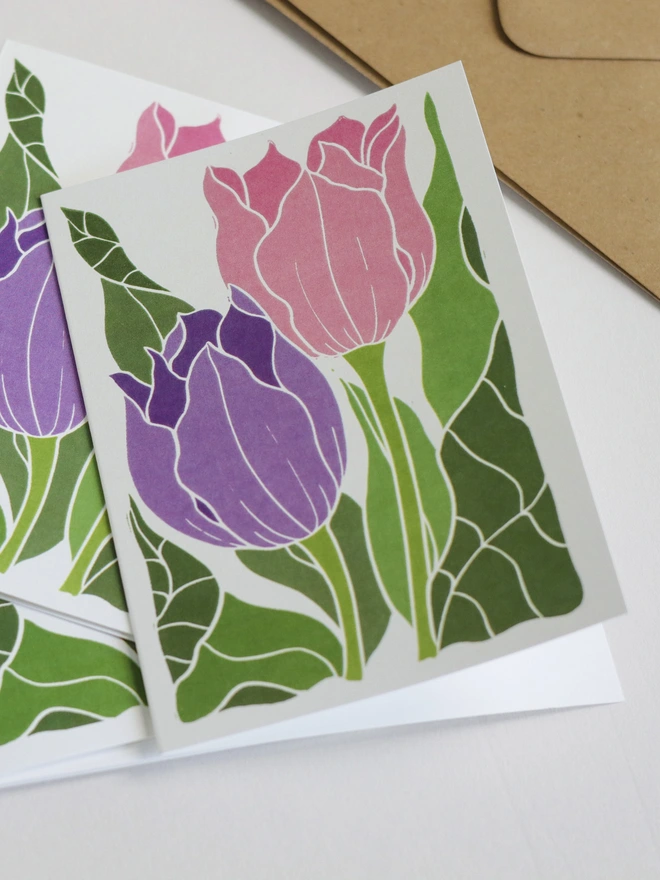 tulip blank card set perfect for garden lovers