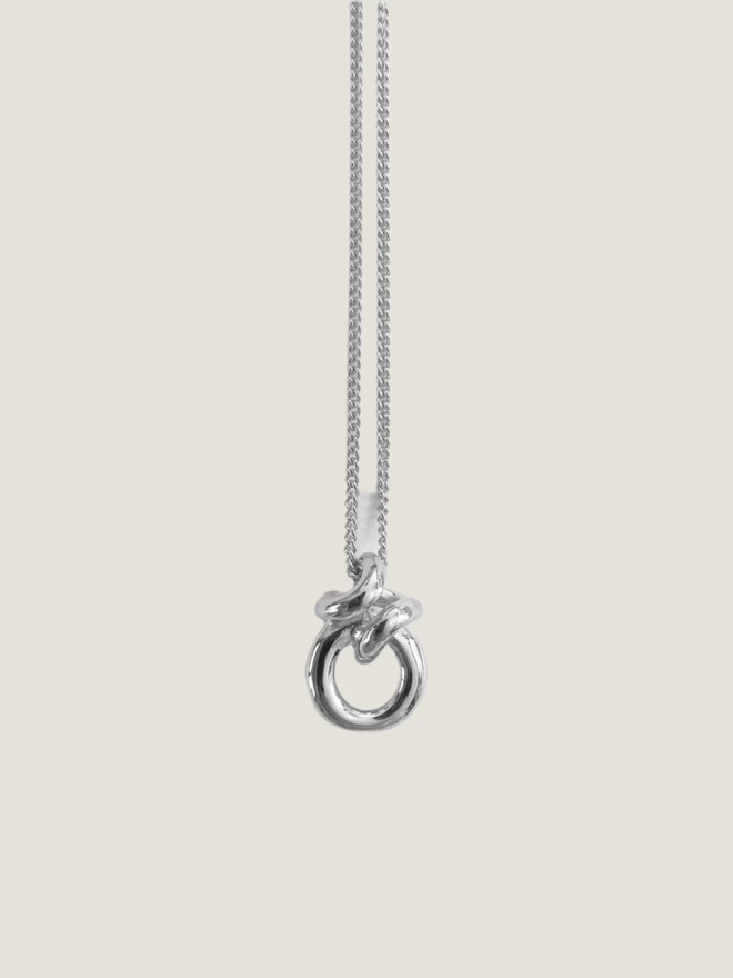 chunky silver hoop pendant 