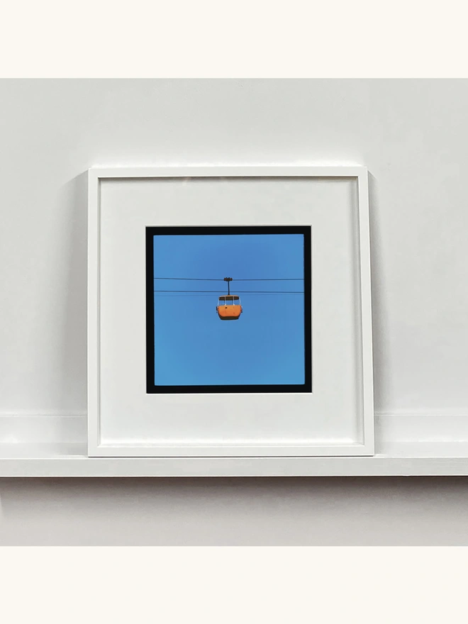 Richard Heeps Cable Car Orange Small Framed in White